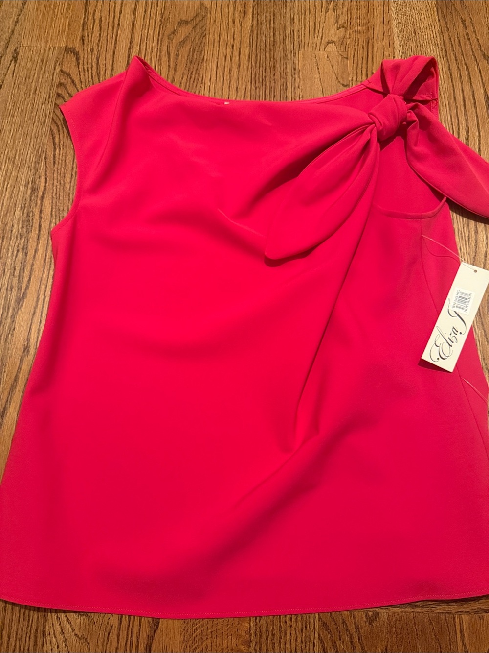 Eliza J Fuchsia Bow-Shoulder Sleeveless Top sz 10 nwt